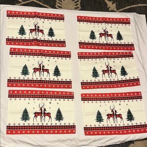 New but no tag Festive Reindeer Holiday Placemats - Set of 6